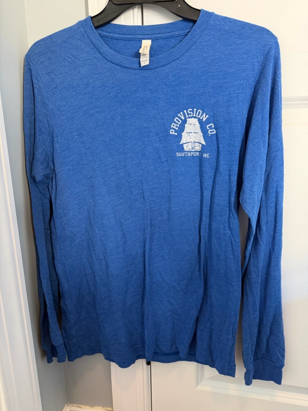 Bella Canvas Long Sleeve Tee - Royal Blue with White Graphic